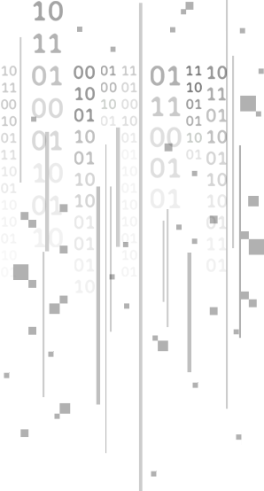 An abstract image of binary ones and zeros, lines and squares